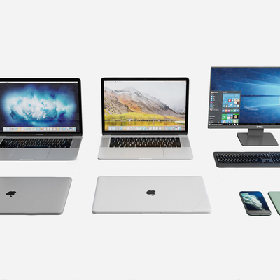  现代笔记本电脑 平板电脑 苹果手机su模型 