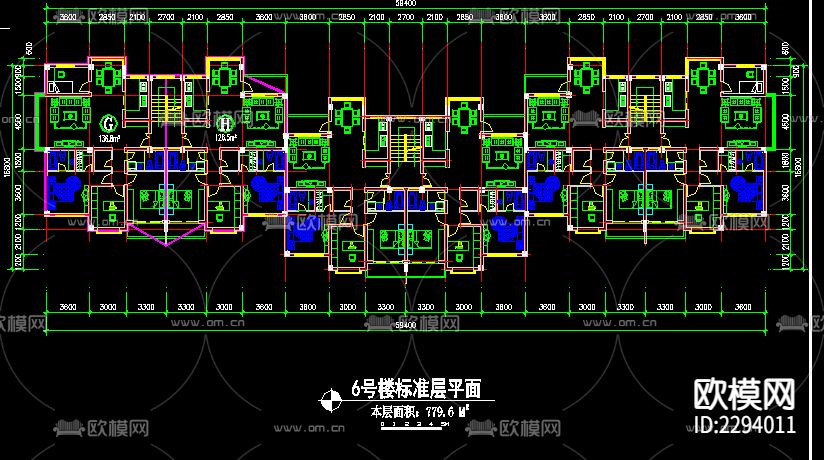 综合住宅区规划cad平面图下载（渲染图8）