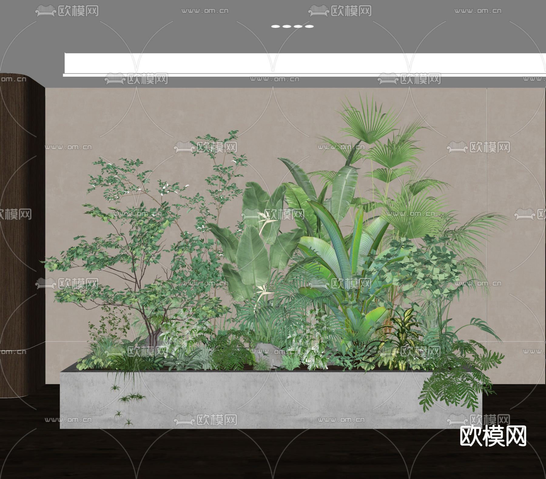 旅人蕉绿植堆盆栽小品su模型下载_ID12124951_sketchup模型下载-欧模网