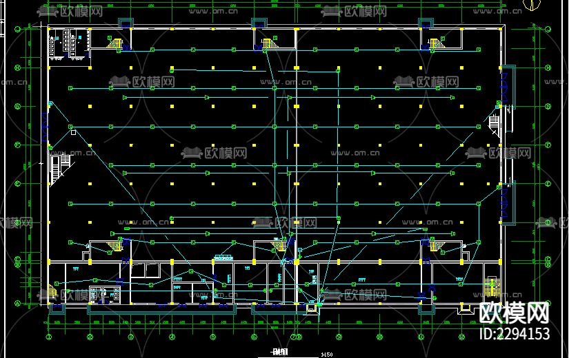 超市电气设计cad施工图下载（渲染图3）