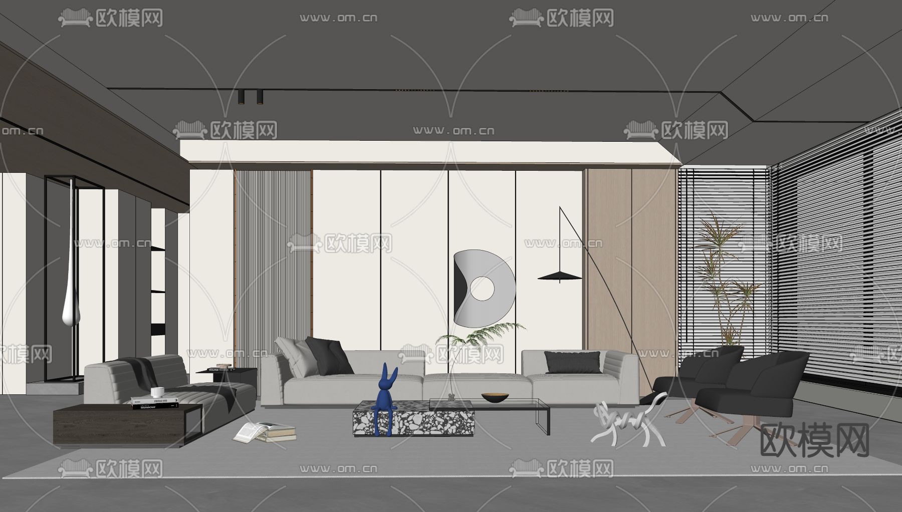 现代客厅su模型