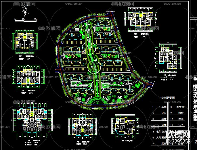小区规划布置和户型图CAD施工图下载