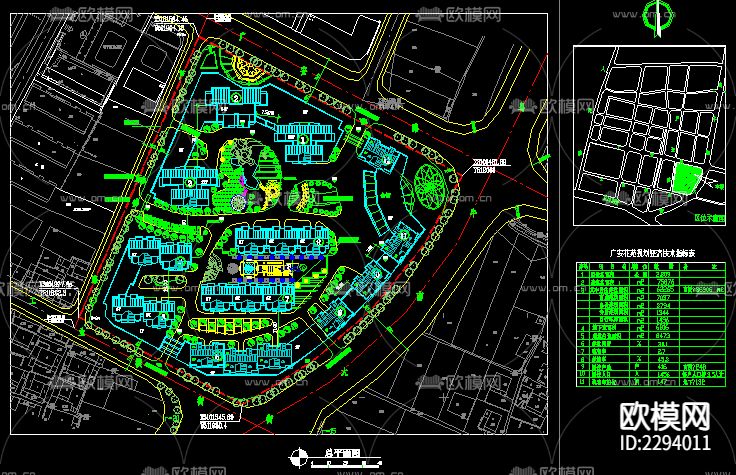综合住宅区规划cad平面图下载（渲染图2）