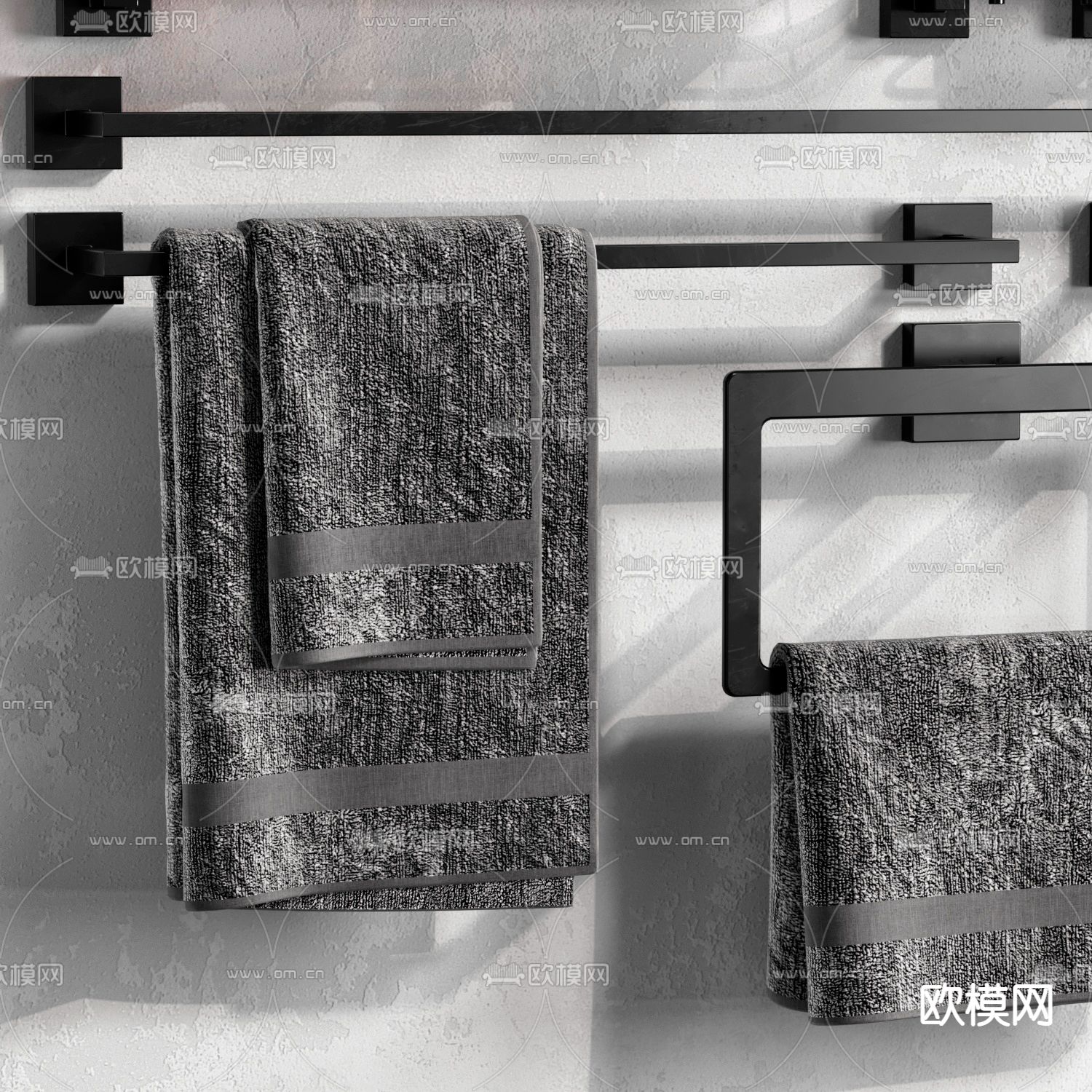 现代毛巾 香薰 洗涤用品3d模型下载（渲染图5）