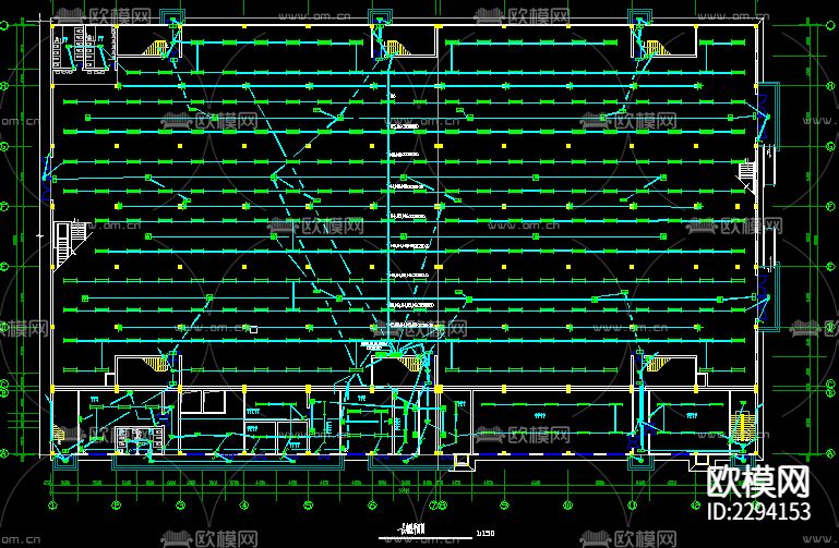 超市电气设计cad施工图下载（渲染图2）