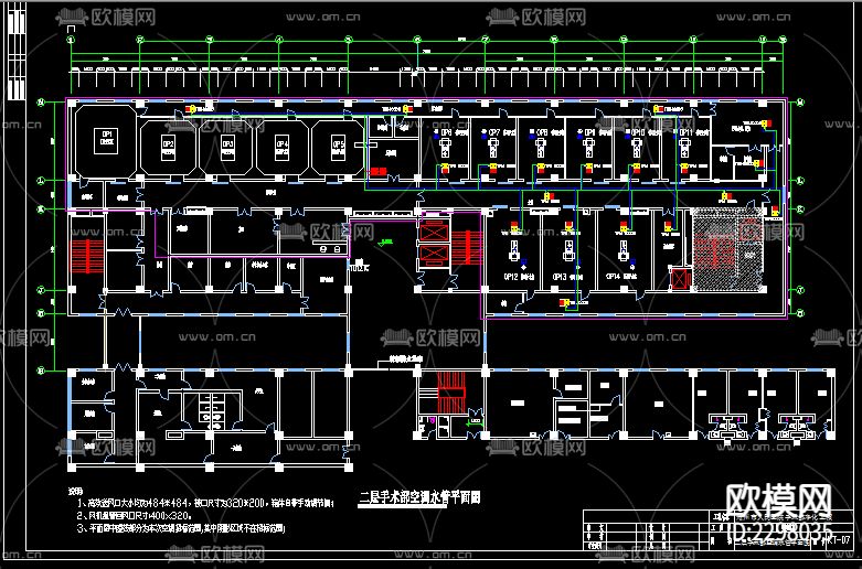 医院暖通CAD施工图下载（渲染图4）