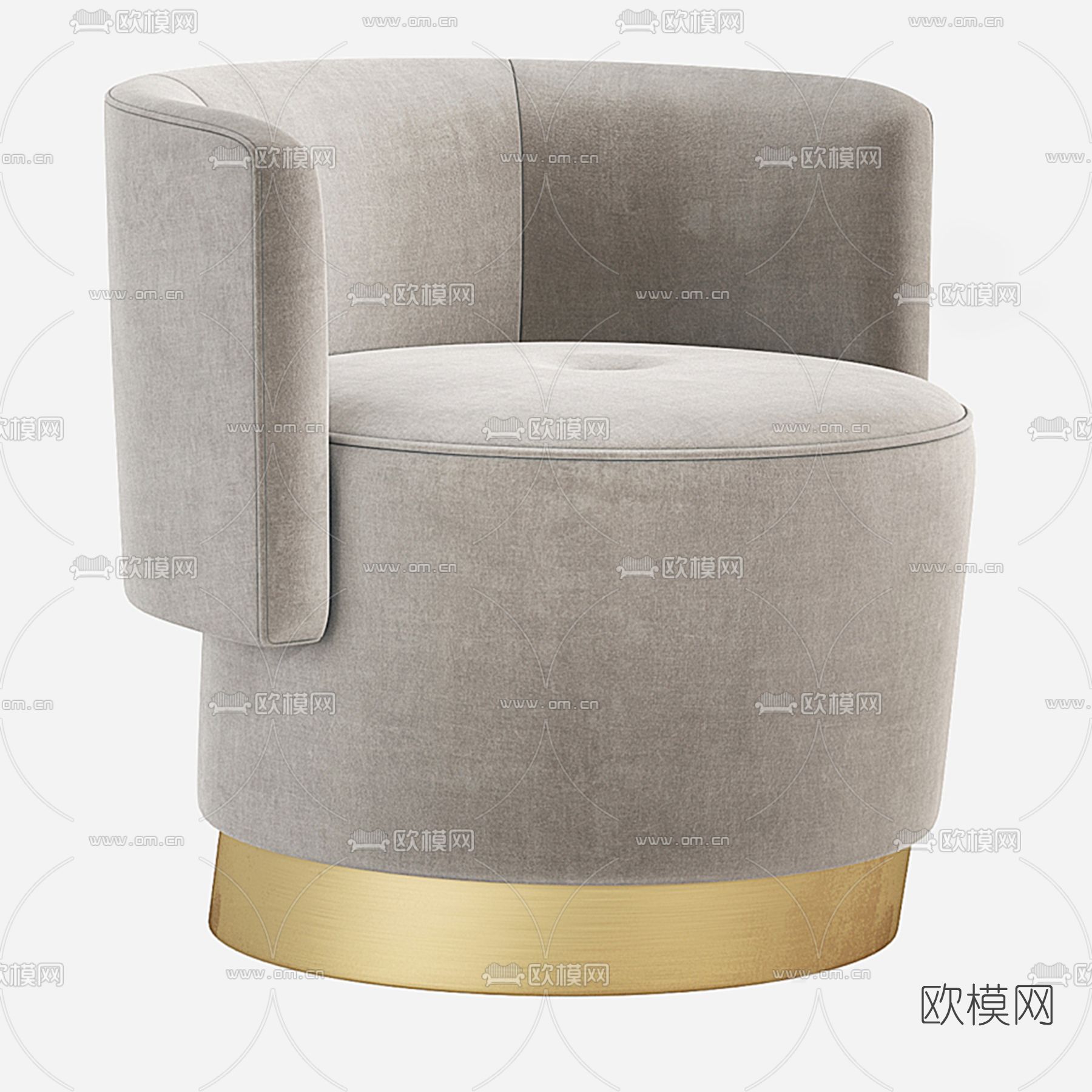 现代灰色单人沙发3d模型下载