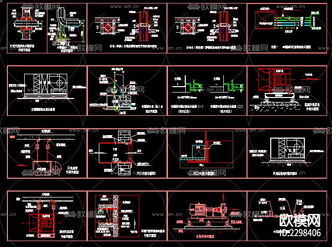 暖通设备cad大样图下载（渲染图2）