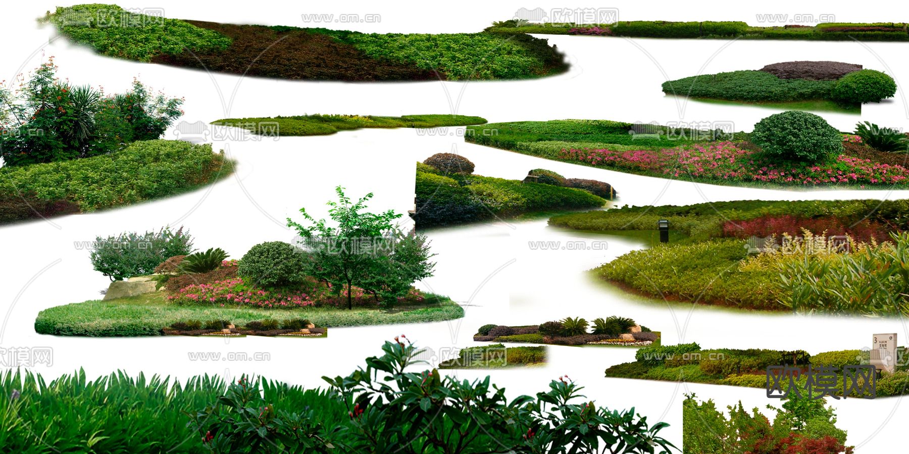 灌木球 花坛 绿化带psd下载