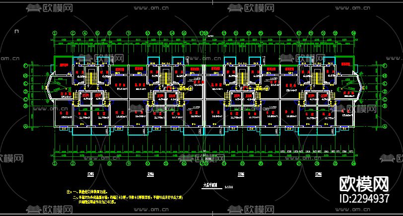 住宅楼建筑cad施工图下载（渲染图4）