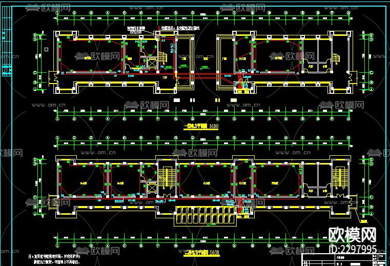 教学楼电气CAD施工图下载（渲染图1）