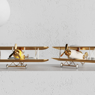  现代金属飞机玩具su模型 