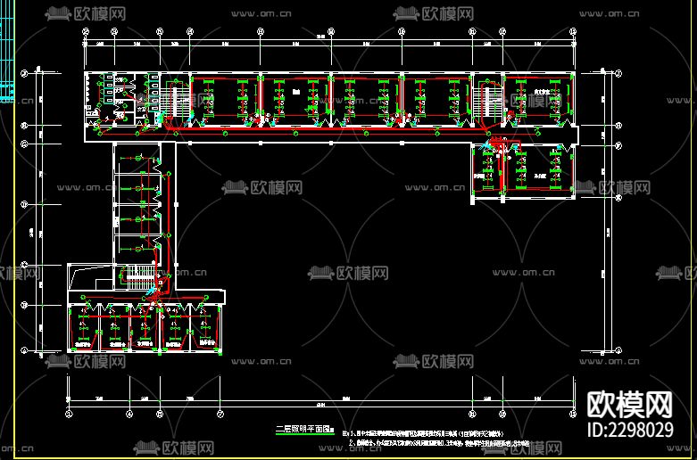 教学楼电气CAD施工图下载（渲染图1）