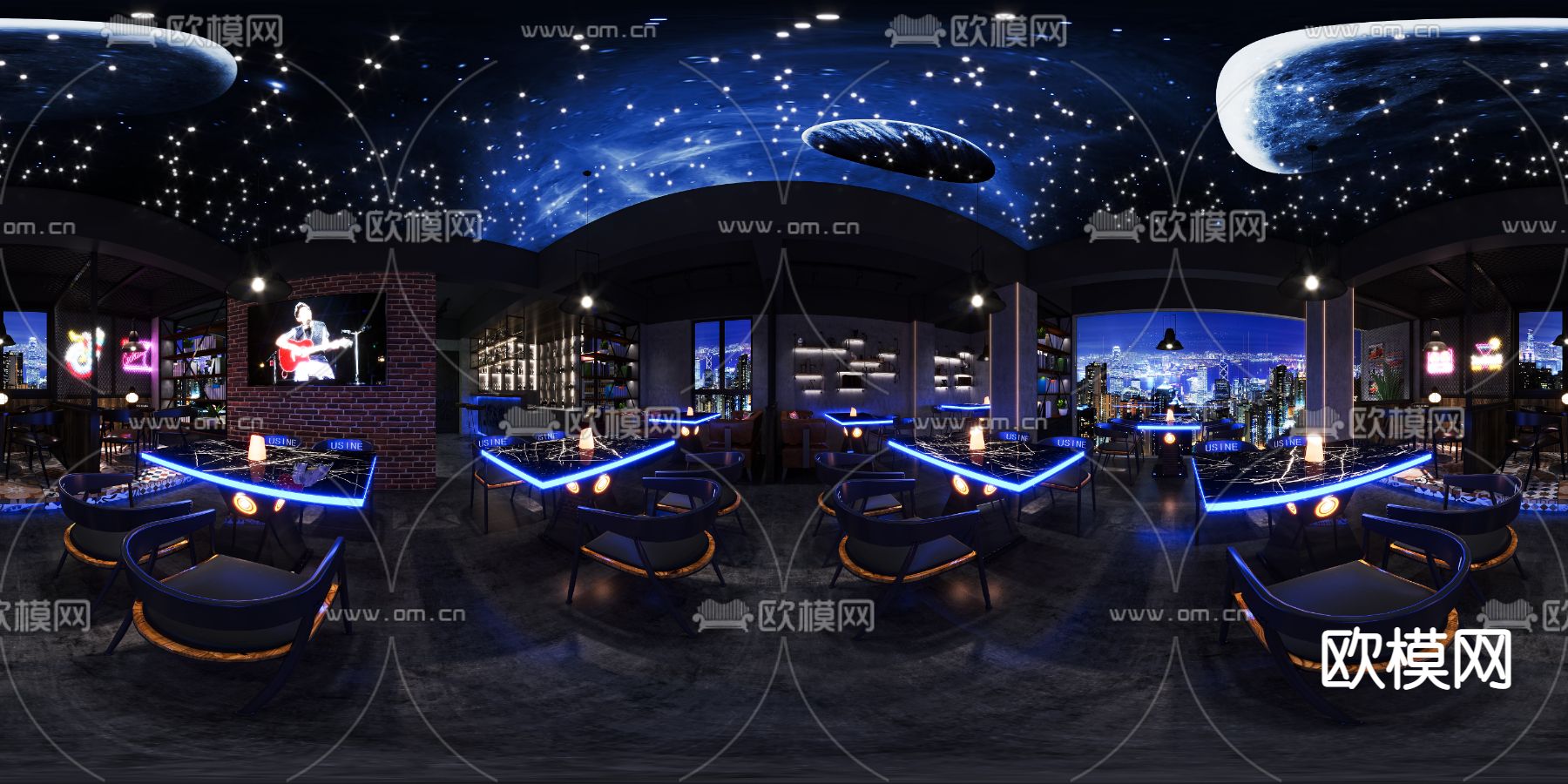 工业风酒吧 清吧全景3d模型