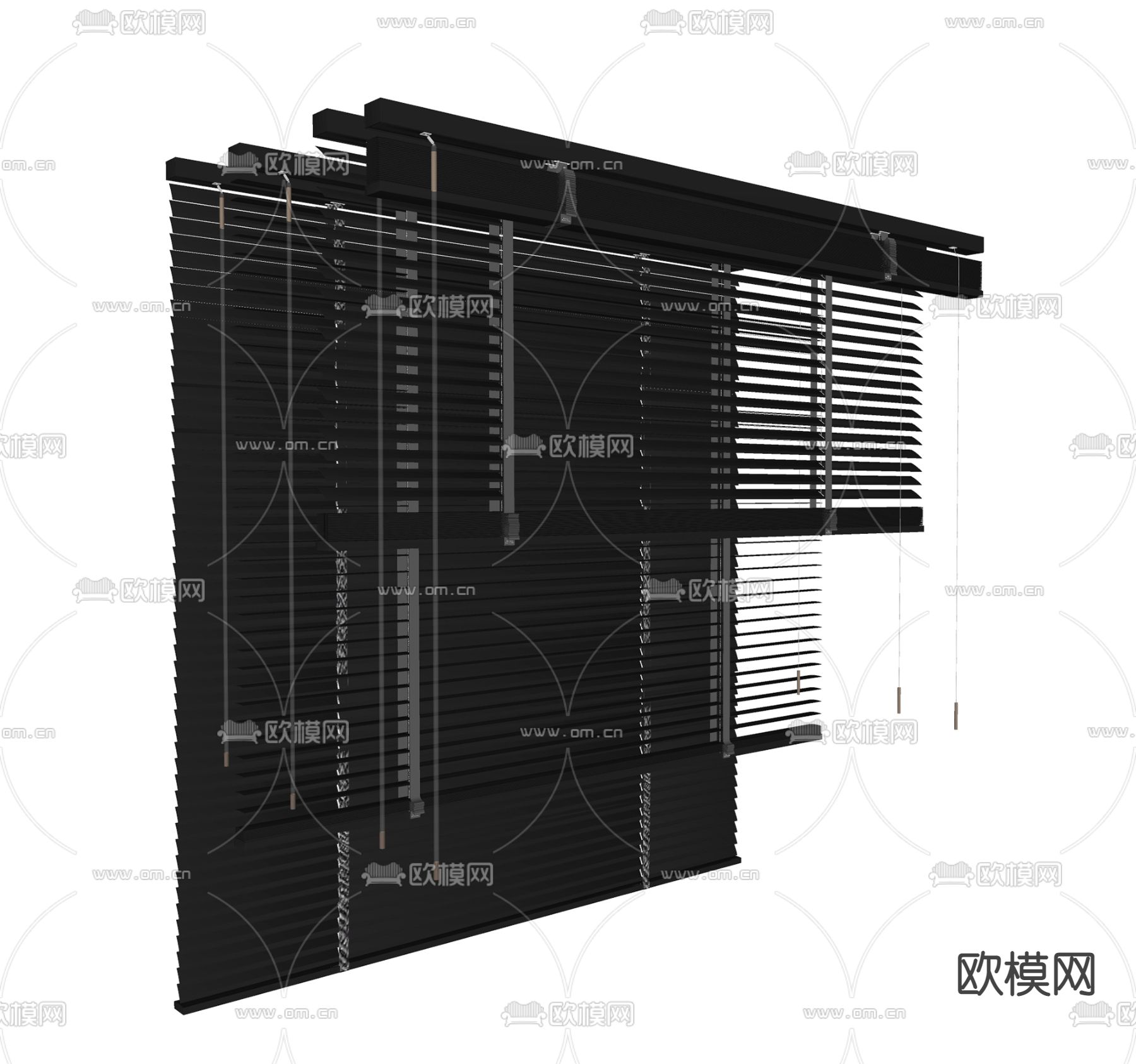 现代黑色百叶帘 遮阳帘su模型下载_ID12131266_sketchup模型下载-欧模网