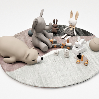  现代毛绒玩具su模型 