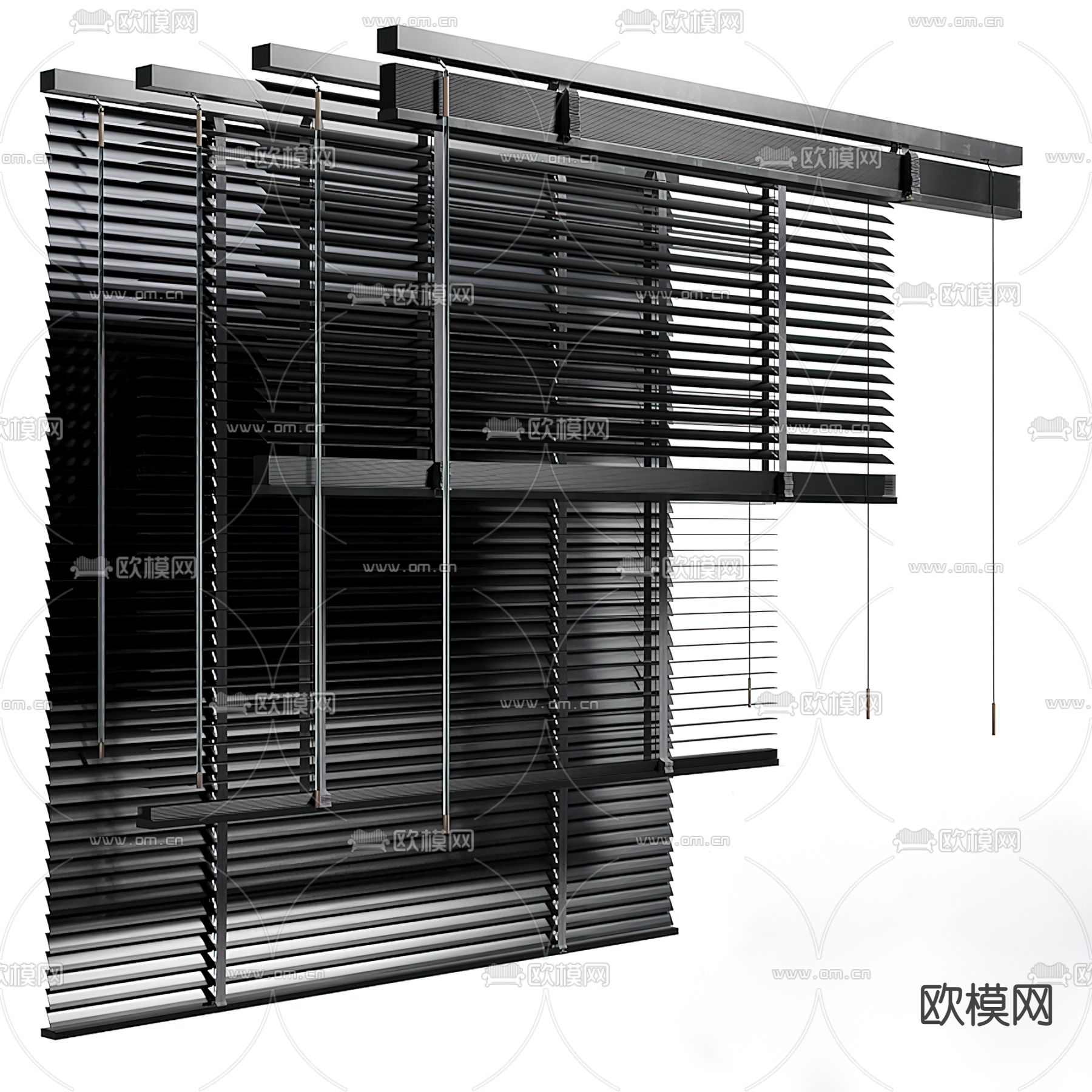 现代黑色百叶帘 遮阳帘su模型下载_ID12131266_sketchup模型下载-欧模网