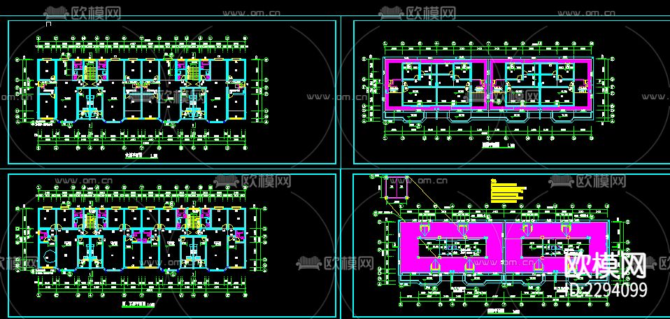 6层砖混结构商住楼CAD施工图下载（渲染图3）