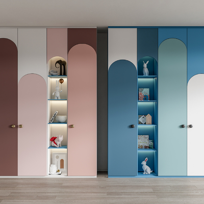 现代儿童衣柜su模型