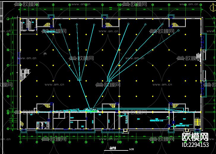 超市电气设计cad施工图下载（渲染图4）