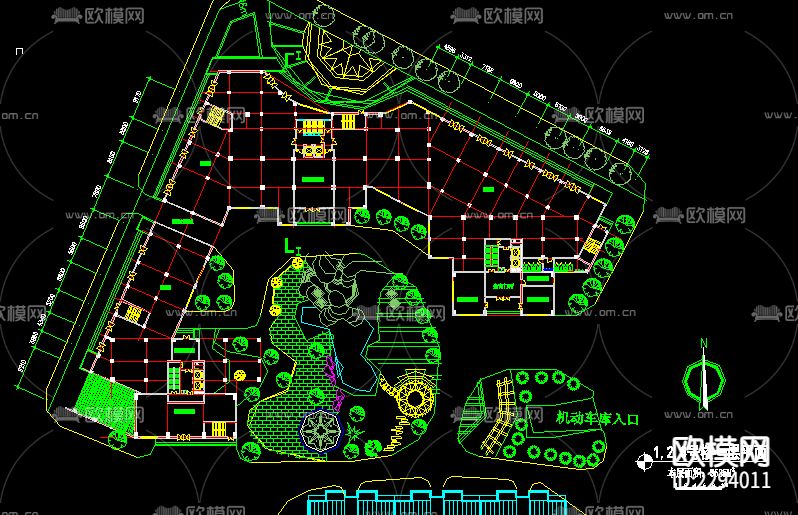 综合住宅区规划cad平面图下载（渲染图7）