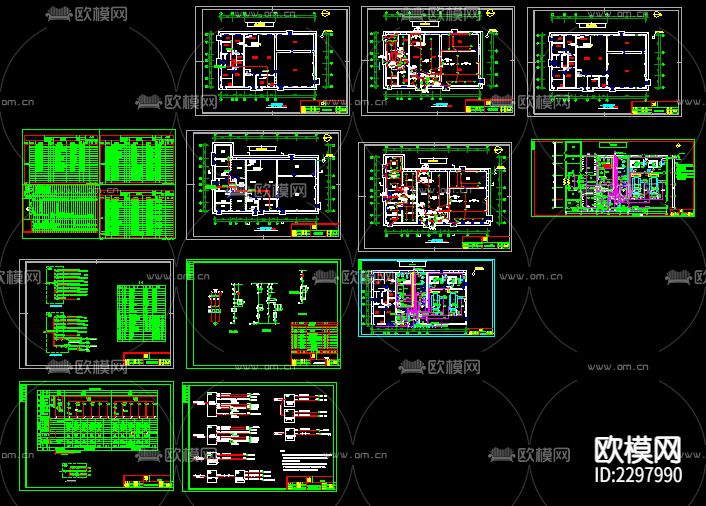 锅炉房热力CAD施工图下载（渲染图3）