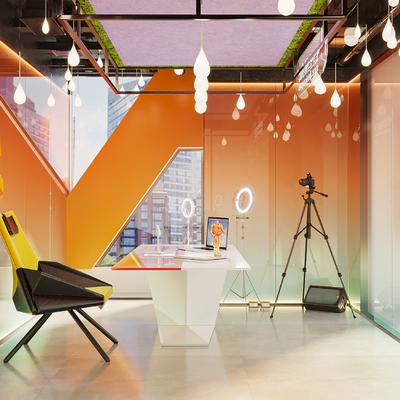  现代直播间su模型 