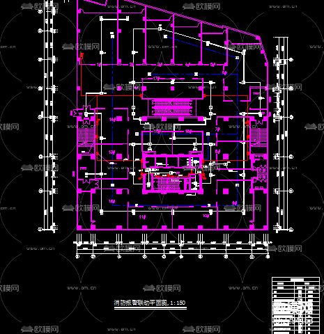 商场电气消防设计cad施工图下载（渲染图4）