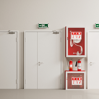  消防门 防火门 消防栓 灭火器su模型 