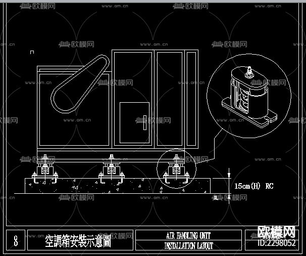 暖通设备大样CAD图库下载（渲染图1）