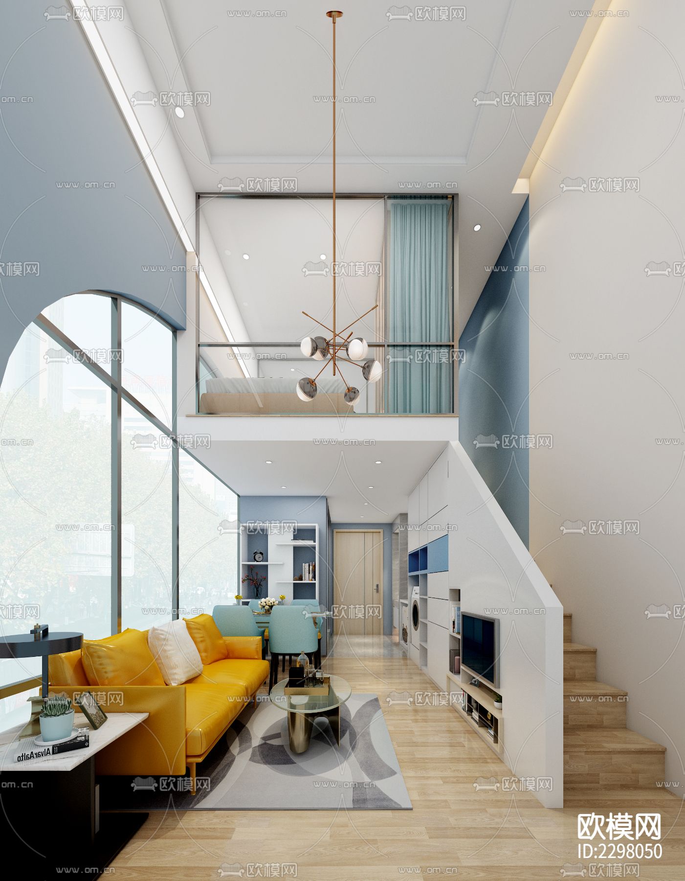 售楼处CAD施工图下载（渲染图2）