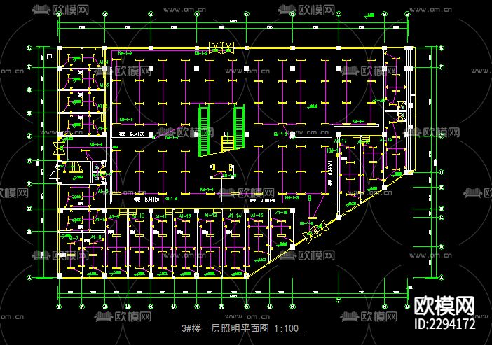商住楼电气设计cad施工图下载（渲染图2）