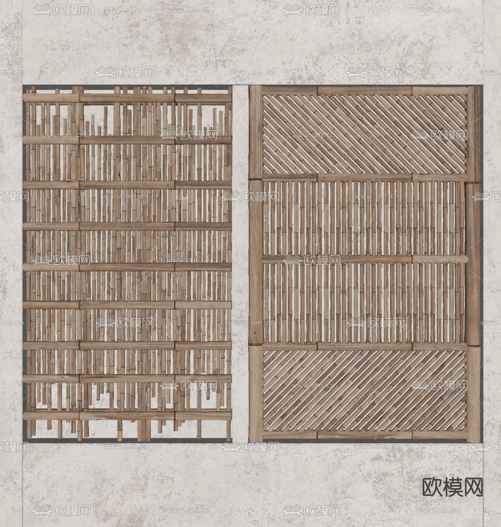 新中式竹子屏风摆件su模型下载（渲染图2）