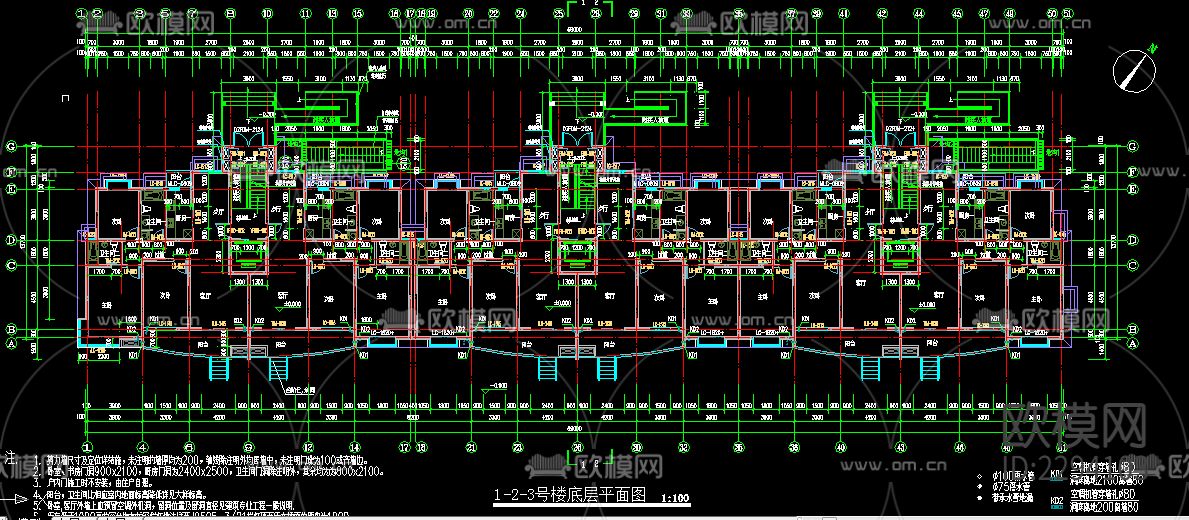 住宅楼建筑cad施工图下载（渲染图2）