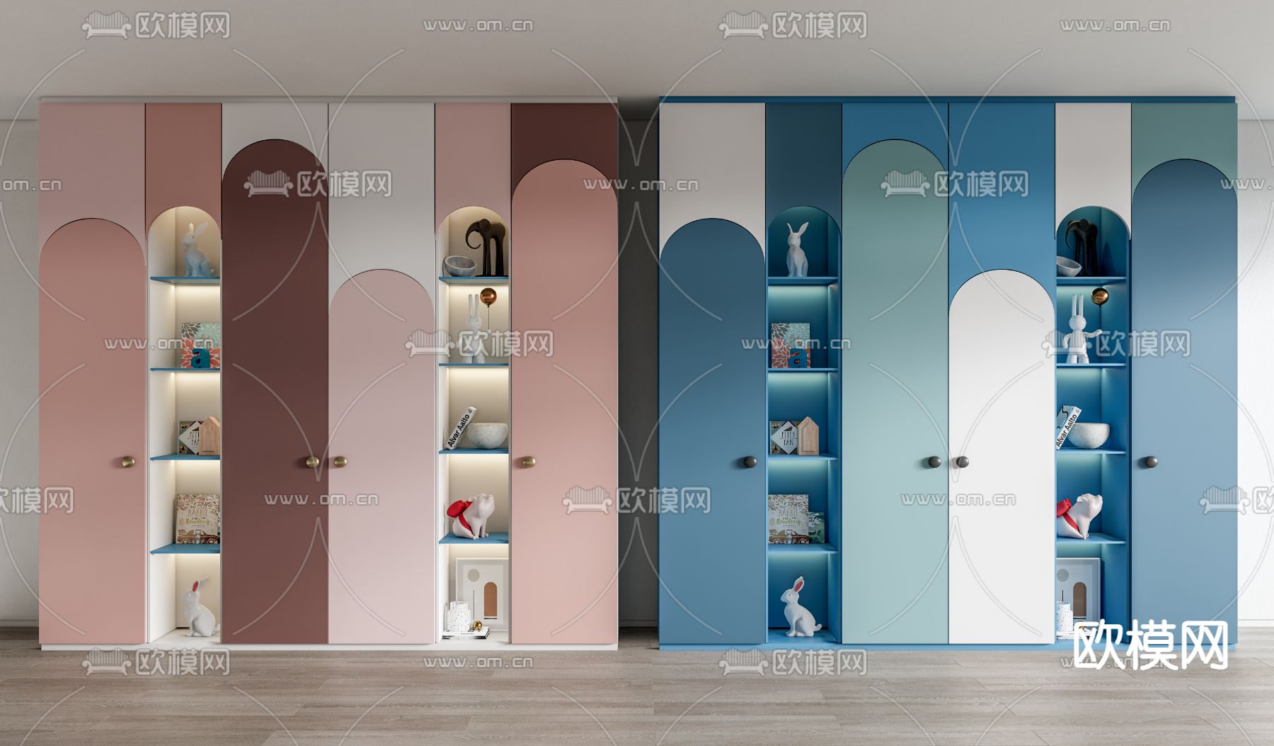 现代儿童衣柜su模型