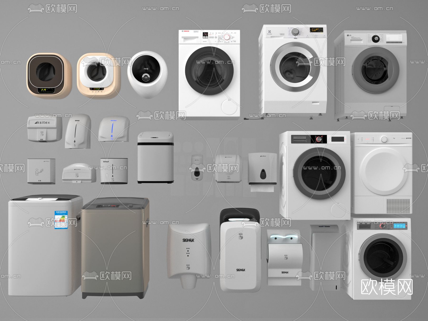 洗衣机 烘干机3d模型下载