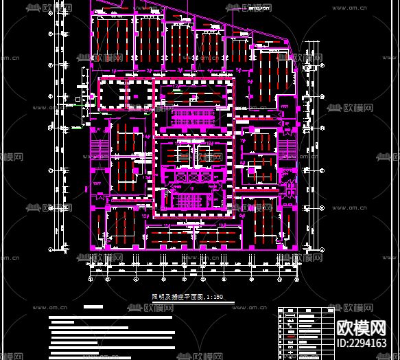商场电气消防设计cad施工图下载（渲染图2）