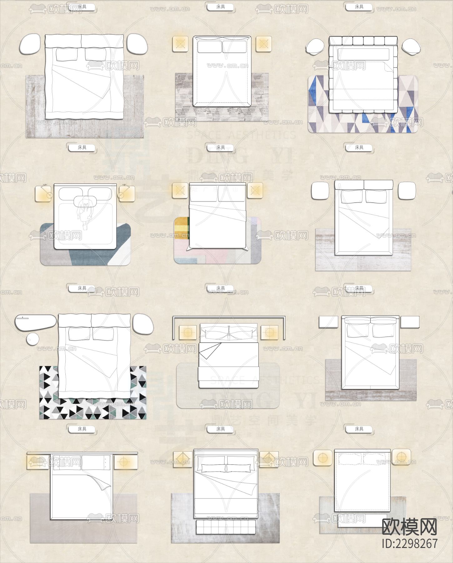 经典家具CAD平面图库下载（渲染图9）