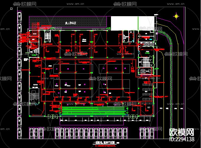 购物商场电气CAD施工图下载（渲染图3）