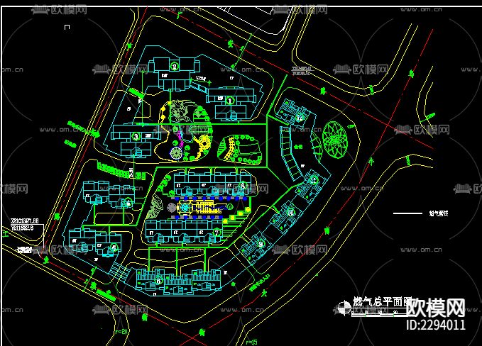 综合住宅区规划cad平面图下载（渲染图5）