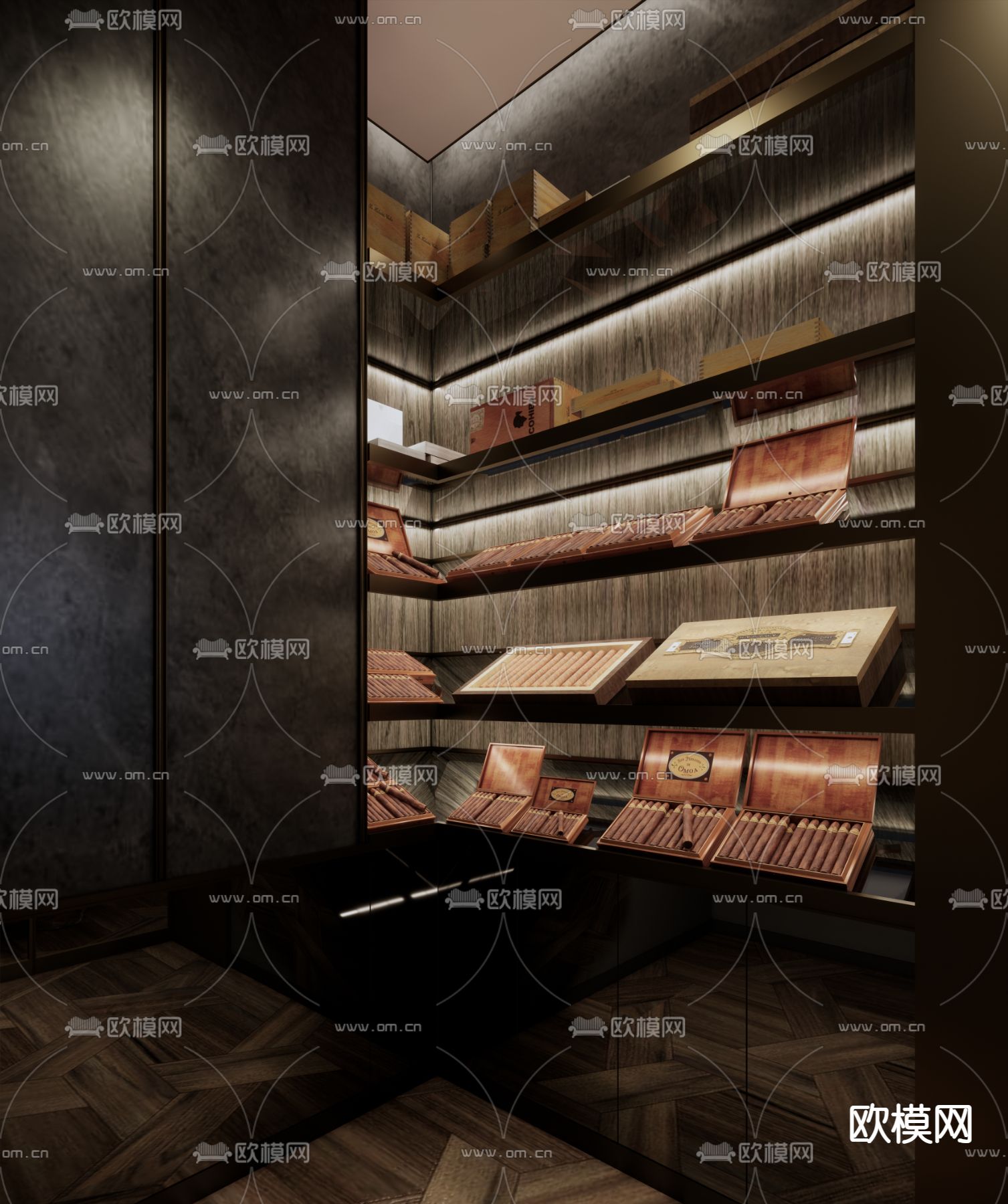 现代雪茄房 起居室su模型下载（渲染图4）