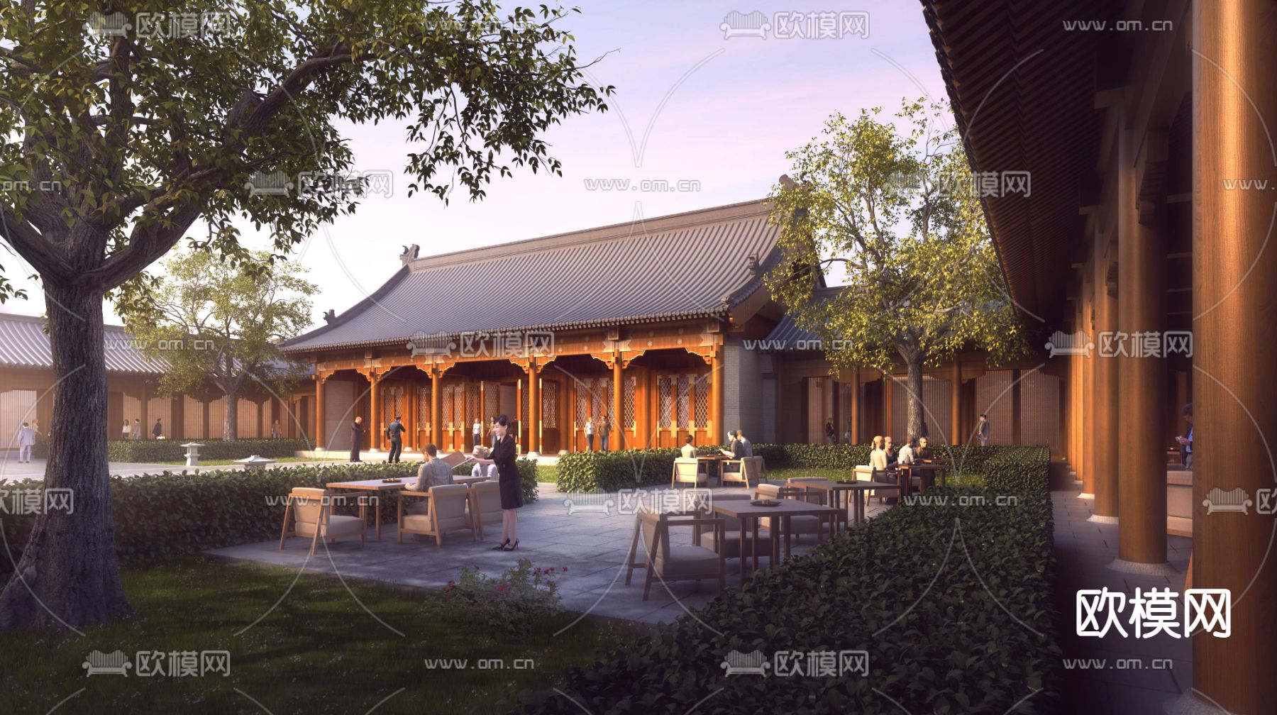 中式古建民俗外观psd下载