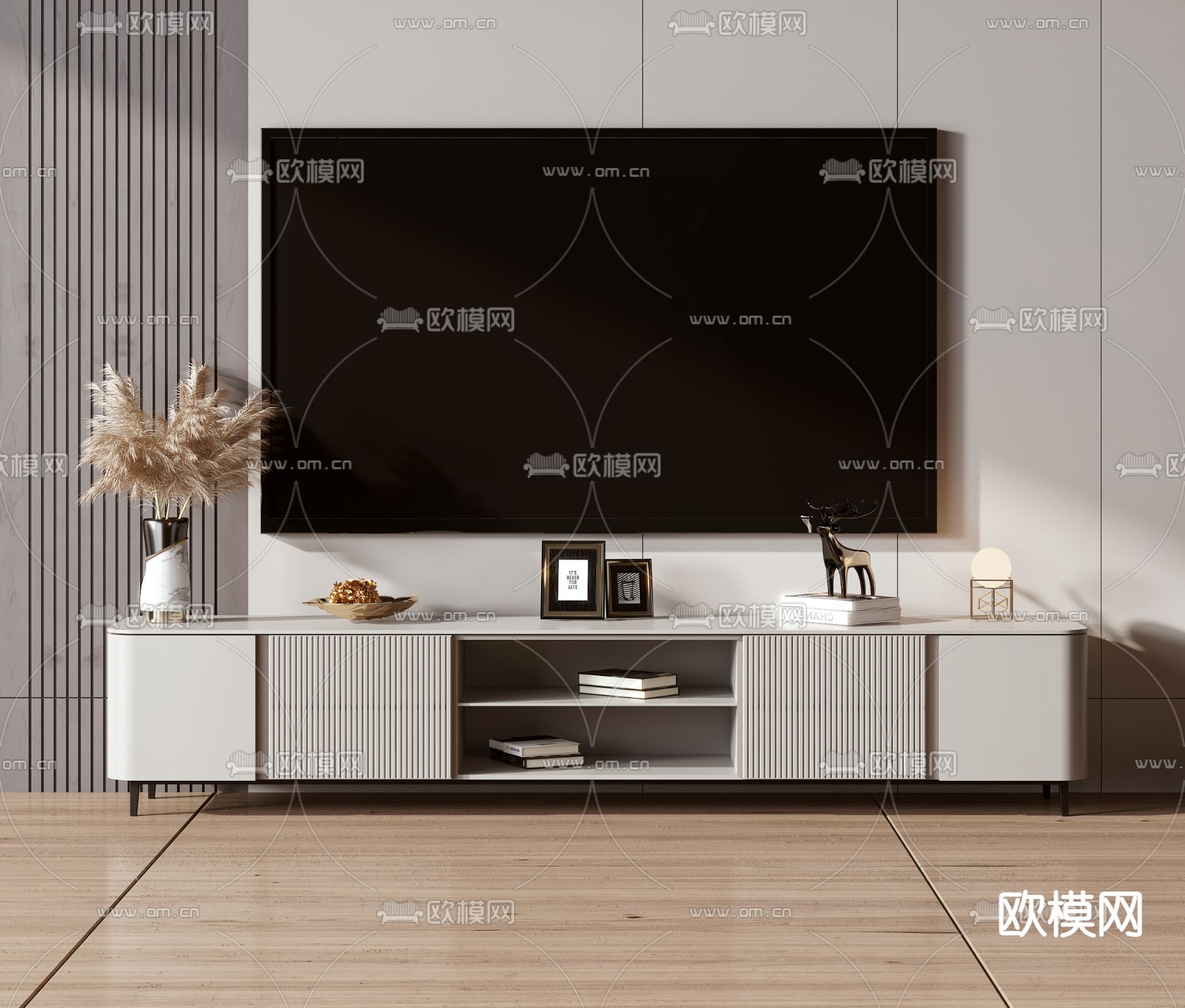 现代电视柜3d模型下载