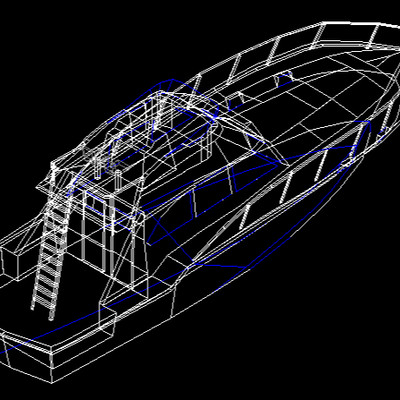  游艇三维CAD施工图 