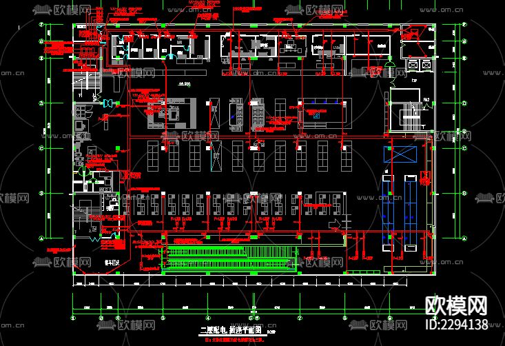 购物商场电气CAD施工图下载（渲染图2）