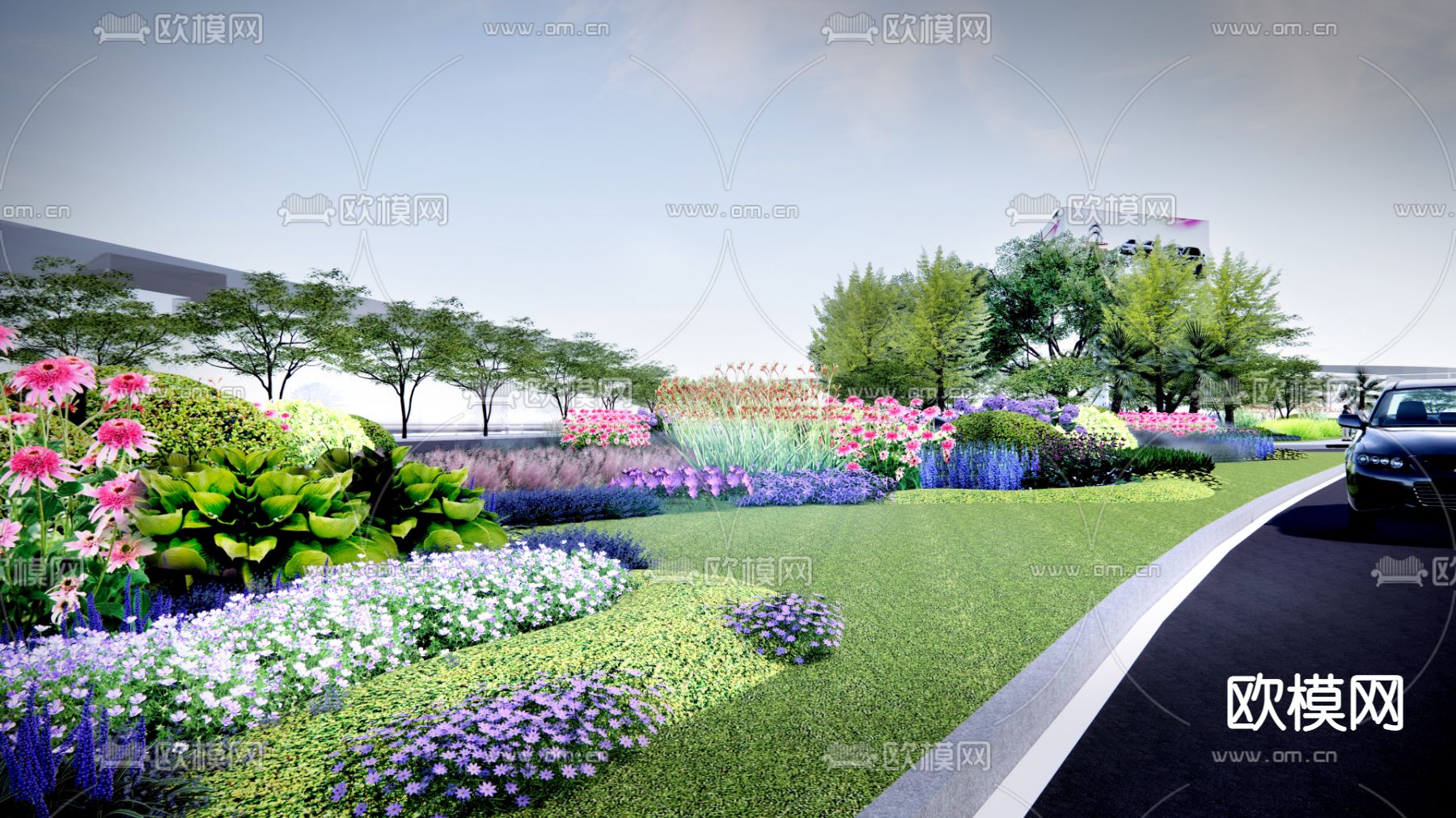 现代花草 花卉su模型