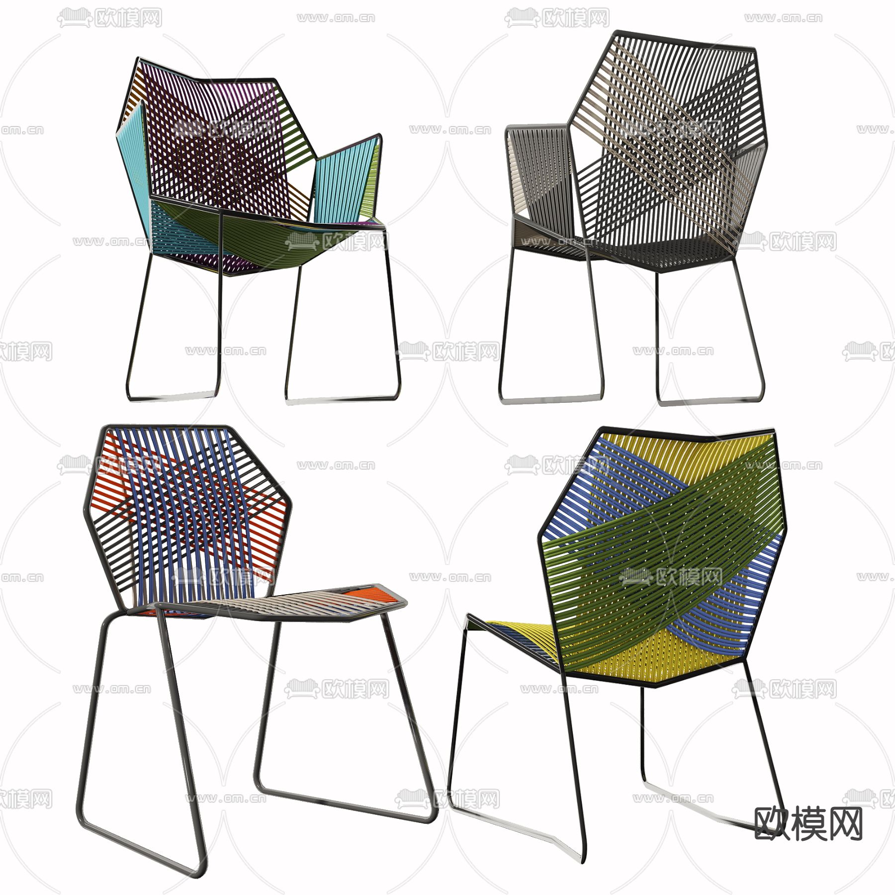 工业风铁艺休闲椅子 单椅3d模型下载