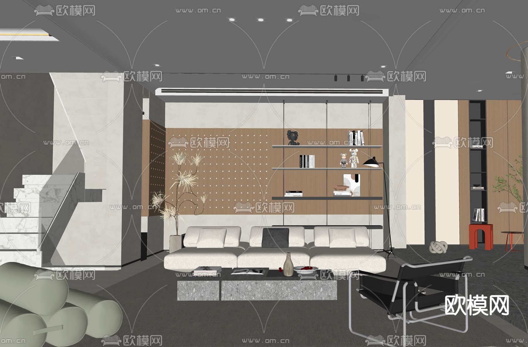 现代客厅su模型