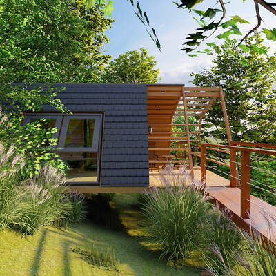  现代网红打卡景点树屋民宿su模型 