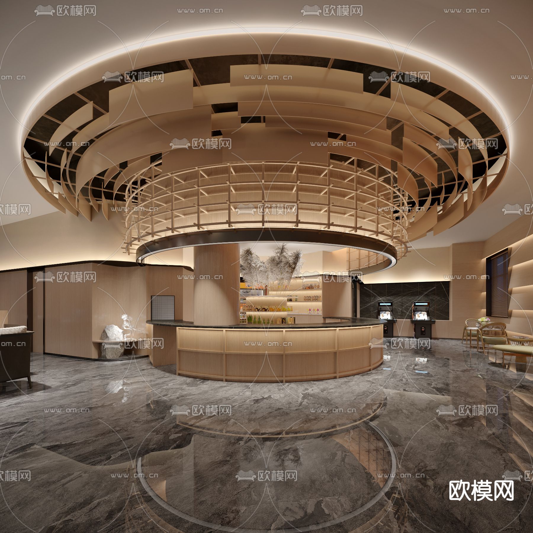 日式网吧 桌球室3d模型下载（渲染图5）